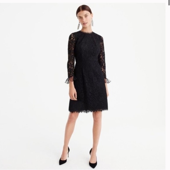 J Crew black lace dress size 0 - Picture 1 of 4